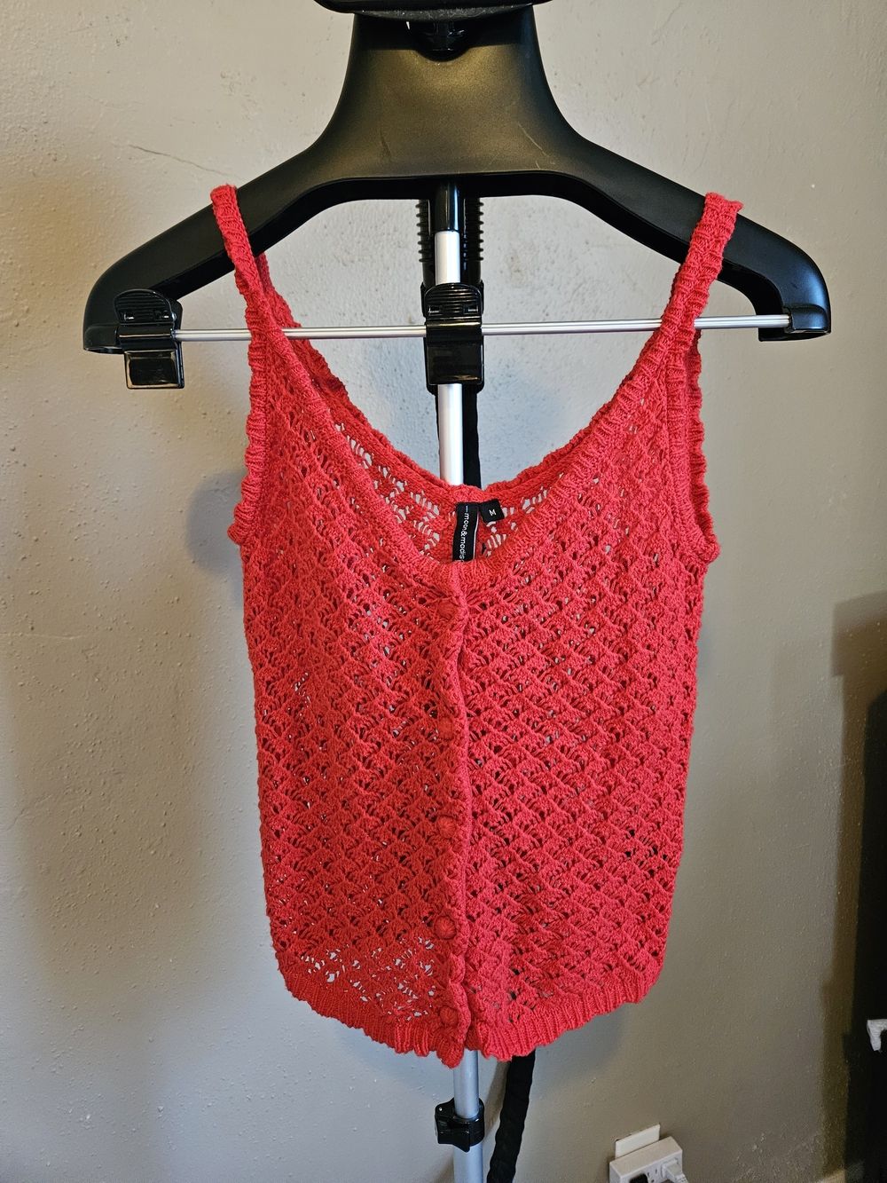 moon & madison Red Crochet Camisole Tank